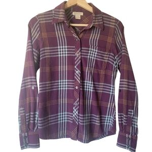 Lucky Brand 100% Cotton Long Sleeve Button Up Natural Fiber Plaid Collared Shirt